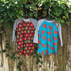 2 LuLaRoe “Randy” baseball T-shirts.